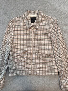 Theory Plaid Bomber Style Jacket - Plaid